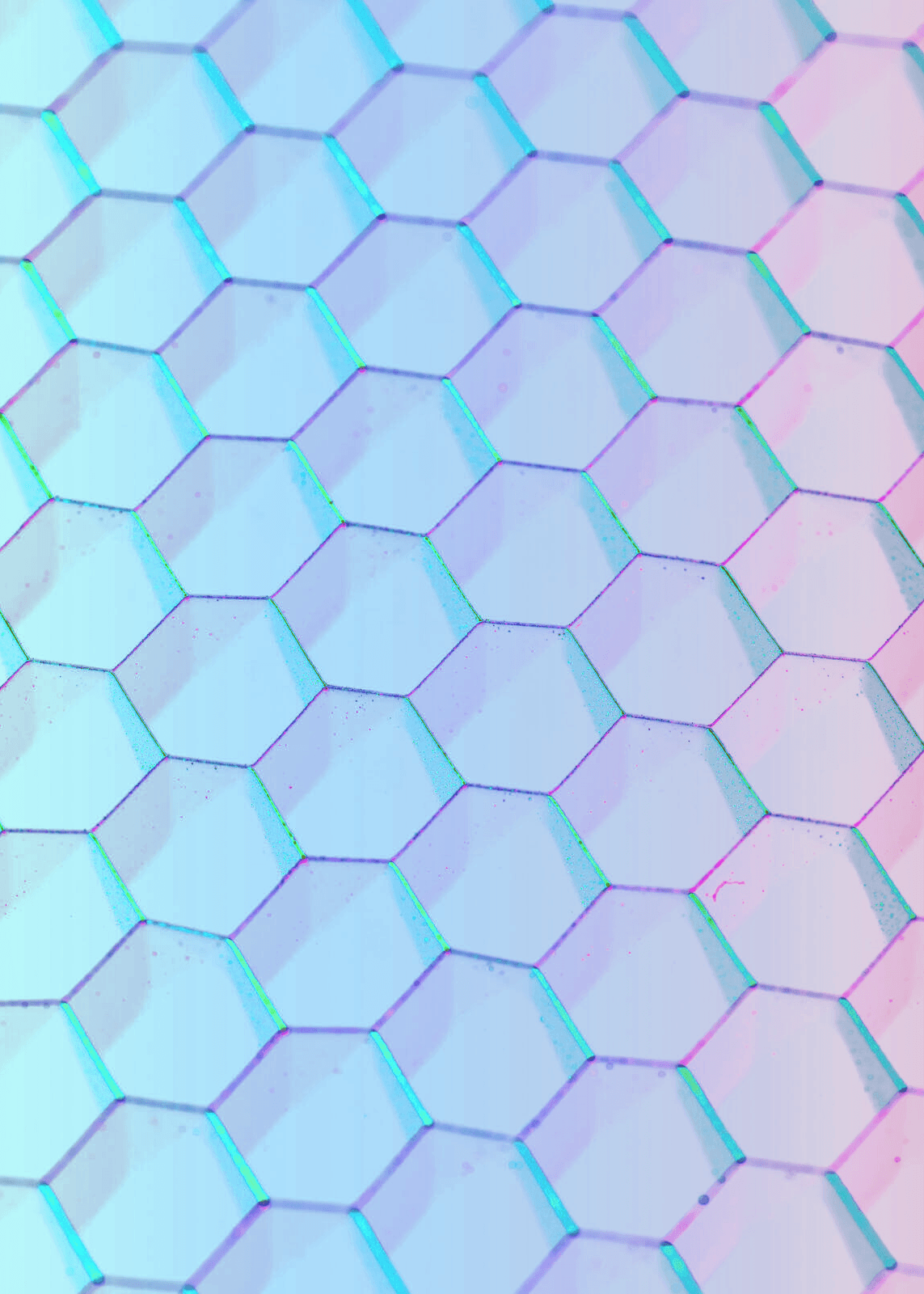 abstract colorful geometric hexagon background in light blue, purple, and pink